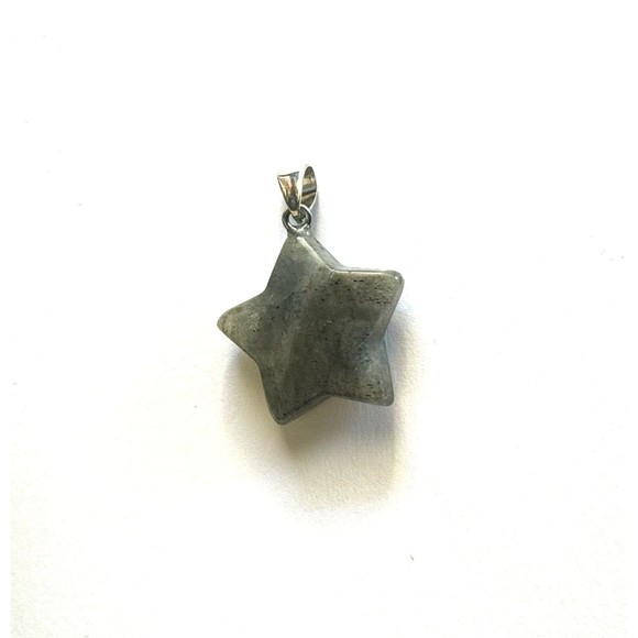 Labradorite Star Shaped Pendent Green Reiki Healing - Picture 1 of 12